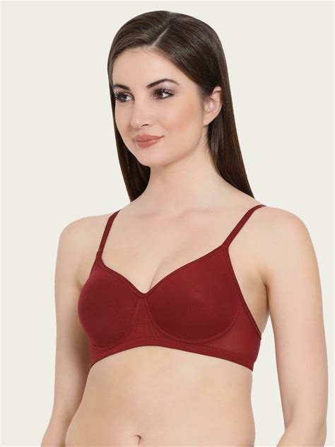 Clovia Maroon Solid Lace Single T Shirt Bra JioMart