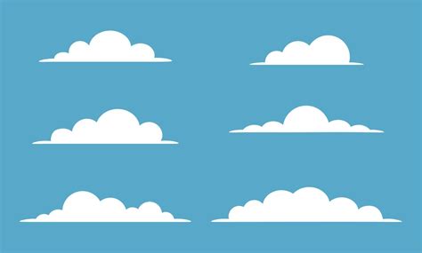 White Cloud Cartoon Illustration Set 43345332 Vector Art At Vecteezy