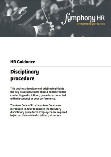 Disciplinary Procedure Symphony Hr