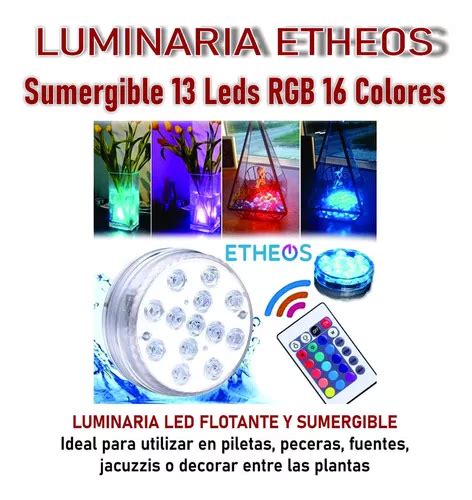 Luz Led 13led Sumergible Rgb 16 Colores Ip68 A Pilas Control MercadoLibre