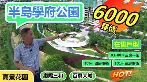 惠陽三和高景花園 集教育公園百萬人文大城 單價6000左右 最大最全最豪的業主會所 首付2萬 月供2200起買三房