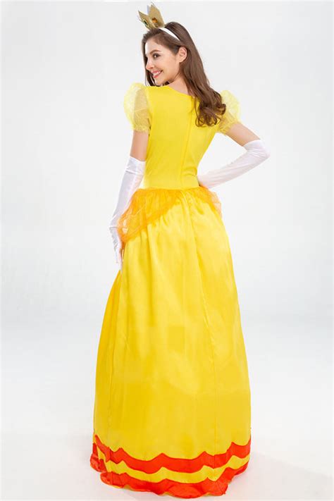 Adult Princess Daisy Costume with Gloves and Crown – YawBako