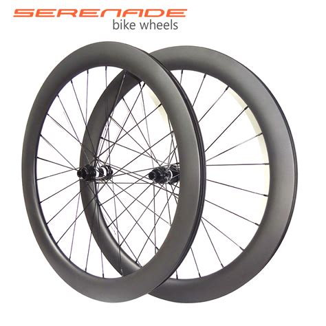 55mm Deep Carbon 700c 25mm Wide Road Bike Wheelset Tubeless Compatible