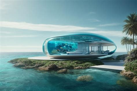 Premium Ai Image Futuristic Coastal Retreats With Transparent Walls