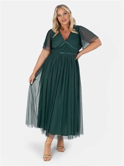 Anaya With Love Recycled Emerald Green Ribbon Detail Midi Dress Ebay