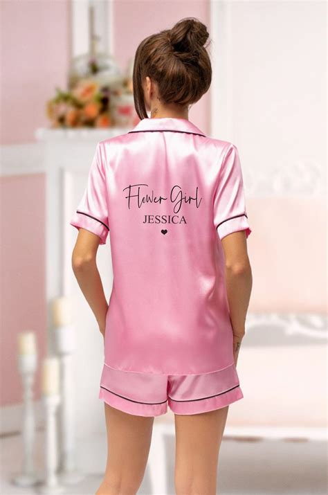 Personalised Silk Satin Pyjama Set Monogrammed Pyjamas Etsy