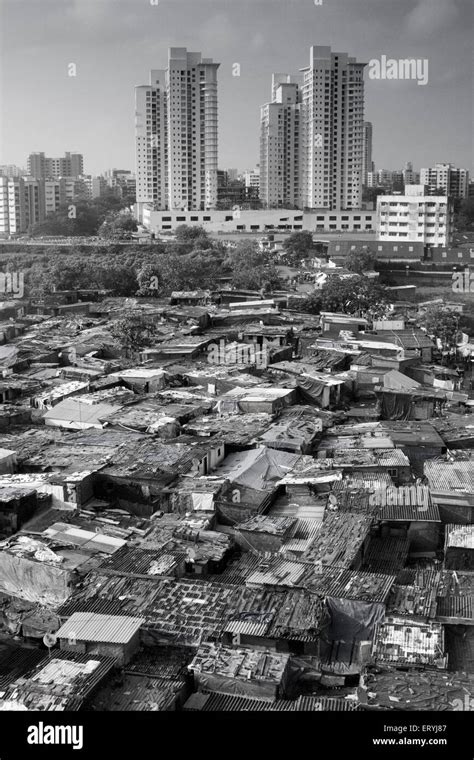 Prem Nagar Slum And Modern Construction Goregaon Bombay Mumbai