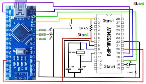 Arduino Atmega Schematic Nano To Atmega P On The Pcb