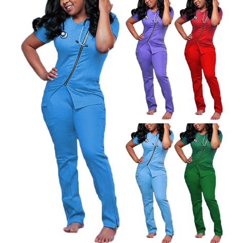 Factory Custom Type Oem Logo Embroidery Low Moq Nurse Medical Scrubs