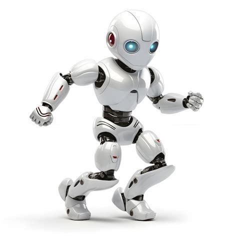 Premium Photo Robot Man Running Isolated On White Background