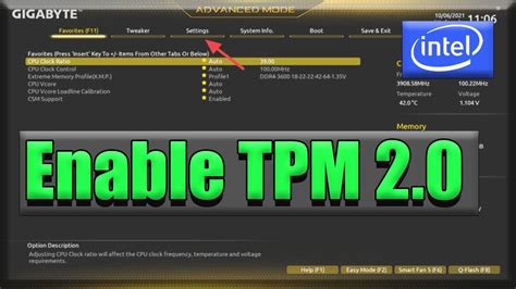 How To Enable Tpm On Gigabyte Motherboards Youtube