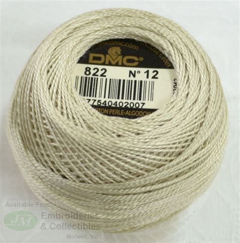 Dmc Perle Cotton Ball Size 12 120m Colour 822 Light Beige Grey