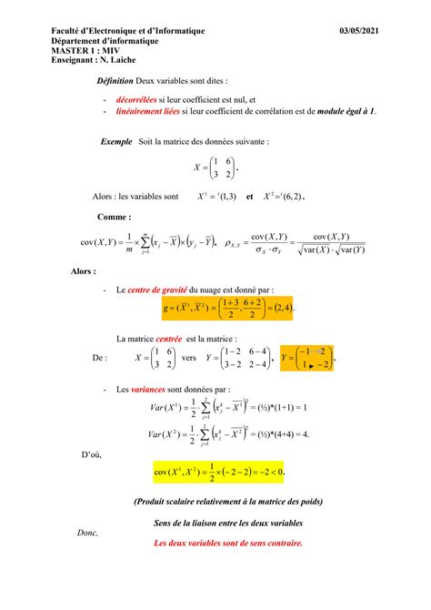 Solution Analyse Des Donnees Analyse En Composantes Principales