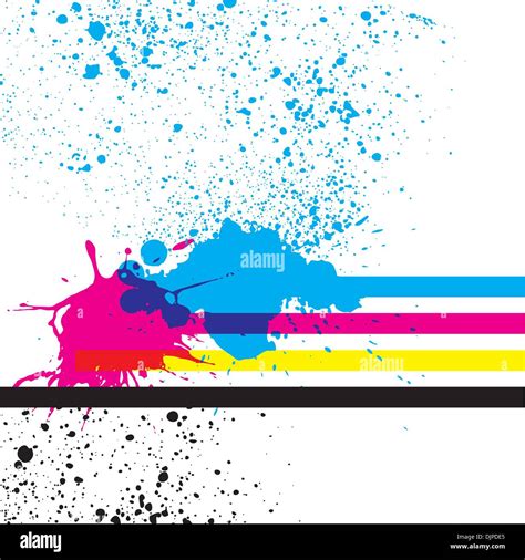 Paint Splashes With Cmyk Colors Stock Vector Image Art Alamy