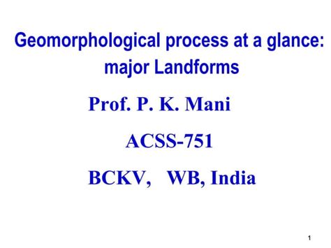 Geomorphology At A Glance Major Landforms Ppt