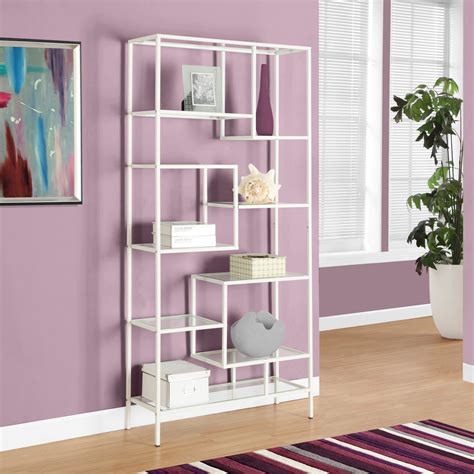 Monarch Specialties Decorative Multi Level Bookcase Metal Bookcase Bookcase Shelves