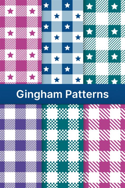 Colorful Gingham Patterns Masterbundles