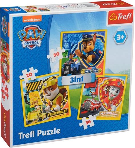 Bol Trefl Puzzel Paw Patrol 3 In 1 20 36 50 Stukjes