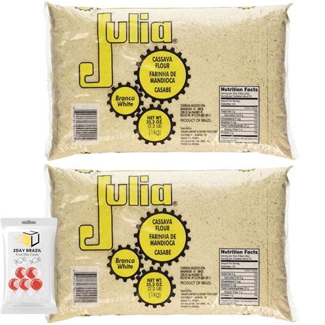 Julia Farinha De Mandioca Branca Crua Cassava Flour White 1kg 35 2oz Pack Of 2