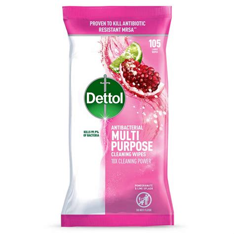 Dettol Pomegranate Multipurpose Wipes 105 Pack Wilko