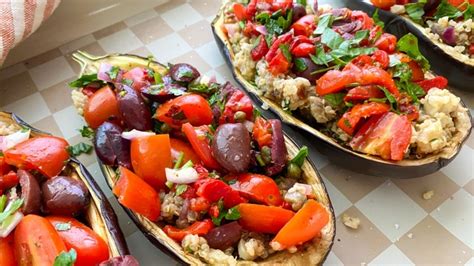 Mediterranean Baked Stuffed Eggplant Recipe