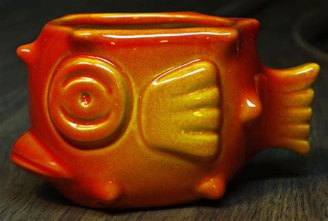 Tiki Mug By Munktiki Puffer Fish Orange Yellow Tiki Enchanted