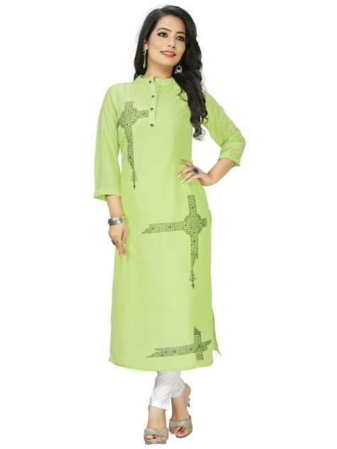 Buy Prettify Women Light Green Embroidered Single Kurta Set Online At