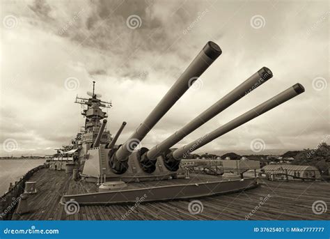 Uss Missouri Battleship At Pearl Harbor In Hawaii Stock Image Image