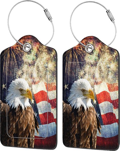 Amazon Pcs American Flag With Eagle Luggage Tag For Suitcase