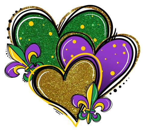 Mardi Gras Heart Dtf Transfer Mastermind Printing Llc