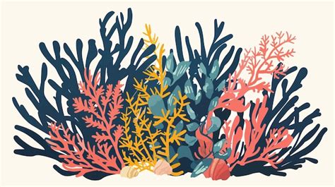 Stunning Coral Underwater Plant Vector Illustration In Scenic Ocean