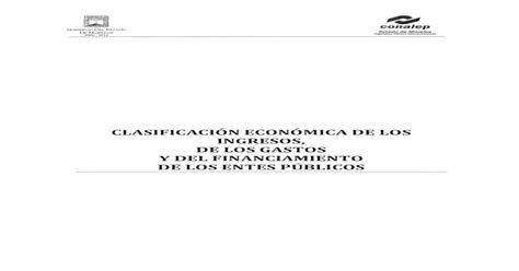 ClasificaciÓn EconÓmica De Los Ingresos De Las Agencias