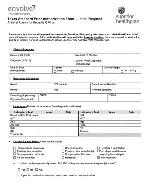 Fillable Online Texas Standard Prior Authorization Form Initial Request