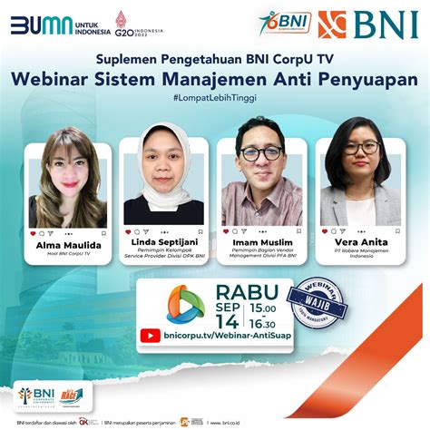 Live Streaming Bni Corpu Webinar Sistem Manajemen Anti Penyuapan