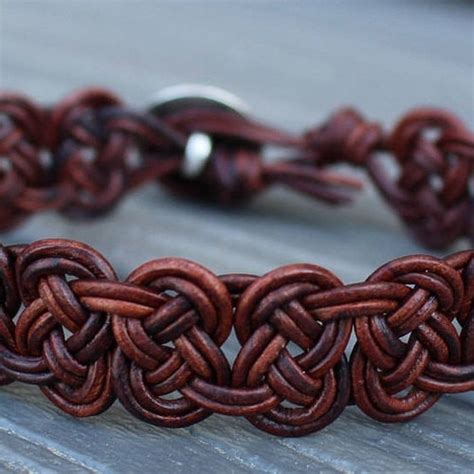 Leather Cord Bracelet Mens Leather Bracelet Surfer Etsy