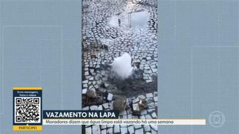 Vídeo Vazamento de água na Lapa Bom Dia Rio G1