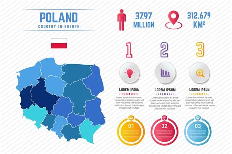 Colorful Poland Map Infographic Template 3249885 Vector Art At Vecteezy