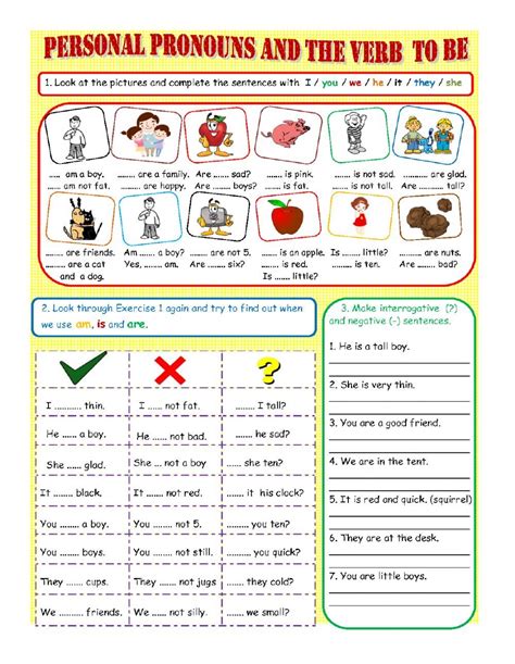 Ejercicio De Personal Pronouns And The Verb To Be Material Escolar En Ingles Pronombre