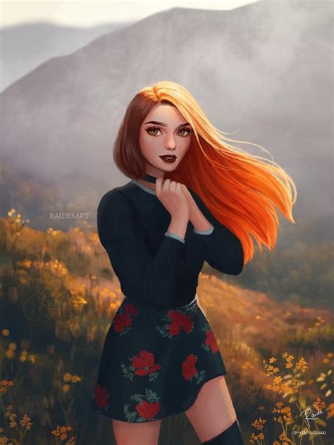 Red Hair By Raidesart On Deviantart In 2021 Digital Art Girl Red Hair Cartoon Art Girl