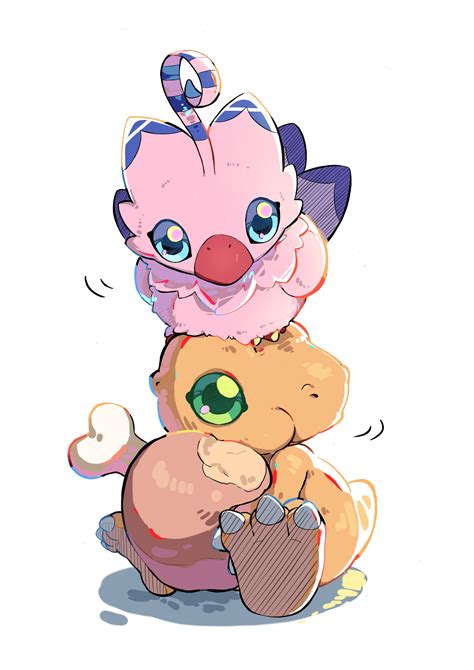 Agumon And Piyomon Digimon Drawn By Youzaiyouzai Danbooru