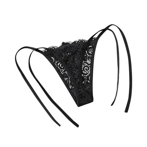 Qcmgmg Thong Underwear Sexy Soft Lace No Show Woman Underwear Low Rise