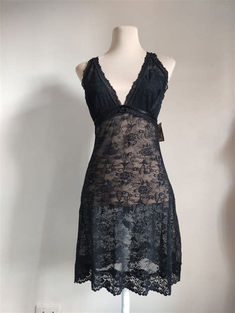 Black Seethrough Lingerie Night Dress Lace Lingerie On Carousell