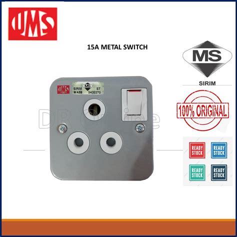 Ums 15a 1 Gang Metal Clad Switched Socket Outlet 1215m Shopee Malaysia