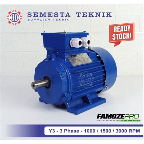 Jual Famoze Pro Y3 Dinamo 3 Phase 3 HP 1500 RPM 4 POLE Electric Motor 3