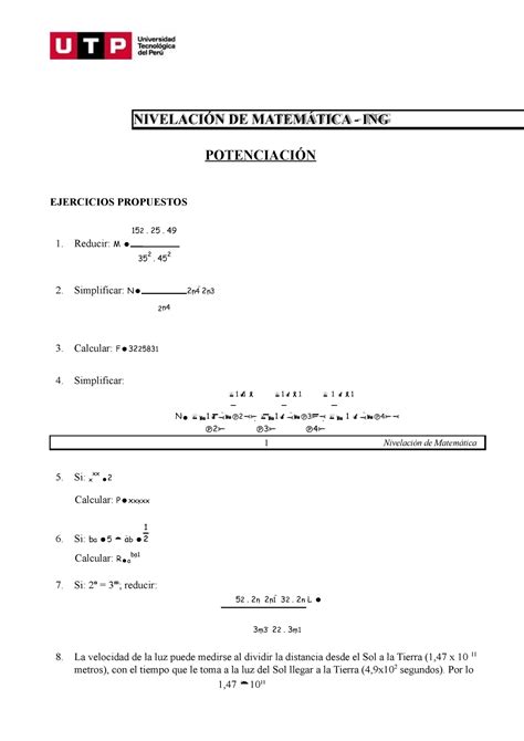 S04 s1 Resolver ejercicios NIVELACIÓN DE MATEMÁTICA ING