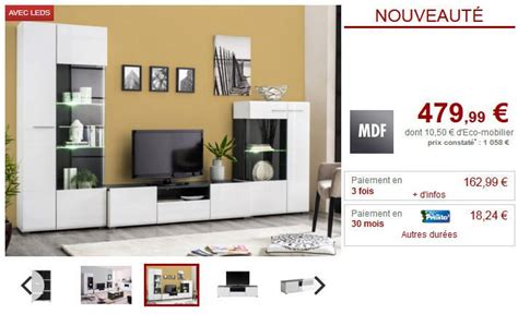 Mur TV TIMEO Avec Rangements LEDs Pas Cher Meuble Tv Vente Unique