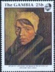 Stamp Head Of A Peasant Woman With White Cap Vincent Van Gogh