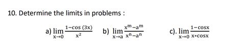 Solved Determine The Limits In Problems Chegg