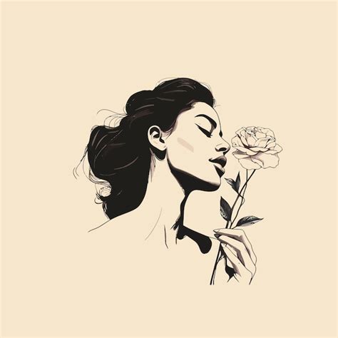 Premium Vector Minimalist Women And Flower