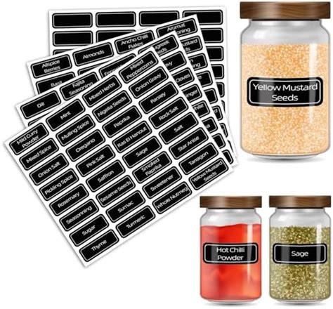 Spice Labels For Jars Pre Printed Waterproof Self Adhesive Stickers